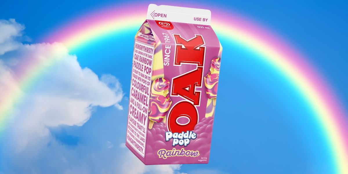 Salutați culorile curcubeului cu aroma Rainbow Paddle Pop de la OAK!